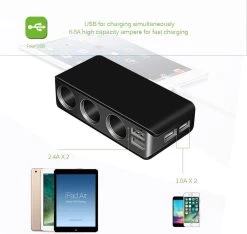 WiseGoods - Premium Auto Sigarettenaansteker Splitter - 4 Poorten USB - Autolader USB - Autolader Splitter - 12V Splitter -Kook Verkoop 1200x1135