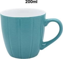 Orange85 Koffiekopjes Gekleurd - Set Van 6 - Koffiemokken - Streep - 200 Ml - Reliëf - Aardewerk - Met Oor - Theemokken -Kook Verkoop 1200x1136 5