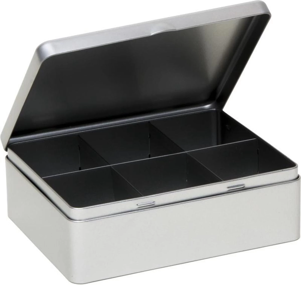 Merkloos Zilveren 6-vaks Theedoos/theekist 20 Cm - Keuken Accessoires - Theezakjes Houder Bewaarblik 3 Merkloos Zilveren 6-vaks Theedoos/theekist 20 Cm - Keuken Accessoires - Theezakjes Houder Bewaarblik