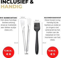 Ozocozy BBQ-ONE Houtskool Tafelbarbecue - Ø30 Cm- Zwart - Incl. Draagtas, Siliconen Bakkwast En RVS-Barbecuetang -Kook Verkoop 1200x1141