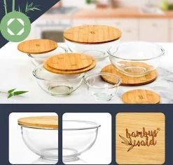 Klarstein Glazen Serveerschaal Met Bamboe Deksel - Afwasmachinebestendig - Veelzijdig Inzetbaar -Kook Verkoop 1200x1144 2