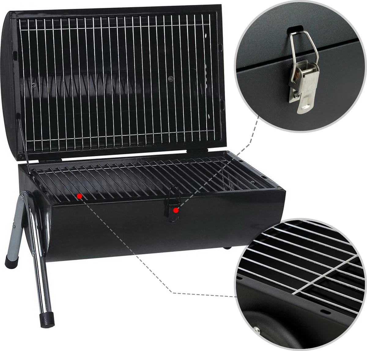 MaxxGarden BBQ - Houtskool Barbecue - Smoker Barbecue - Grilloppervlak (LxB) 38 X 52 Cm - Met Dubbel Grill Vlak - Zwart 7 MaxxGarden BBQ - Houtskool Barbecue - Smoker Barbecue - Grilloppervlak (LxB) 38 X 52 Cm - Met Dubbel Grill Vlak - Zwart - Afbeelding 5