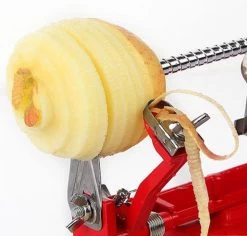 3-In-1 Appelmachine Rood - Appelboor, Appelschiller En Appelsnijder - Fruitsnijder - Groentesnijder - Klokhuis Verwijderaar - Fruitmachine - Keukenapparaat -Kook Verkoop 1200x1148 6