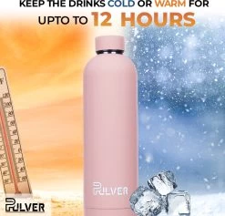Pulver - RVS Thermosfles / Drinkfles – BPA Vrij – 750 Ml - Waterfles Met Draaidop – Drinkfles – Dubbele Isolatie - Rubberen Coating- Licht Roze -Kook Verkoop 1200x1150 2