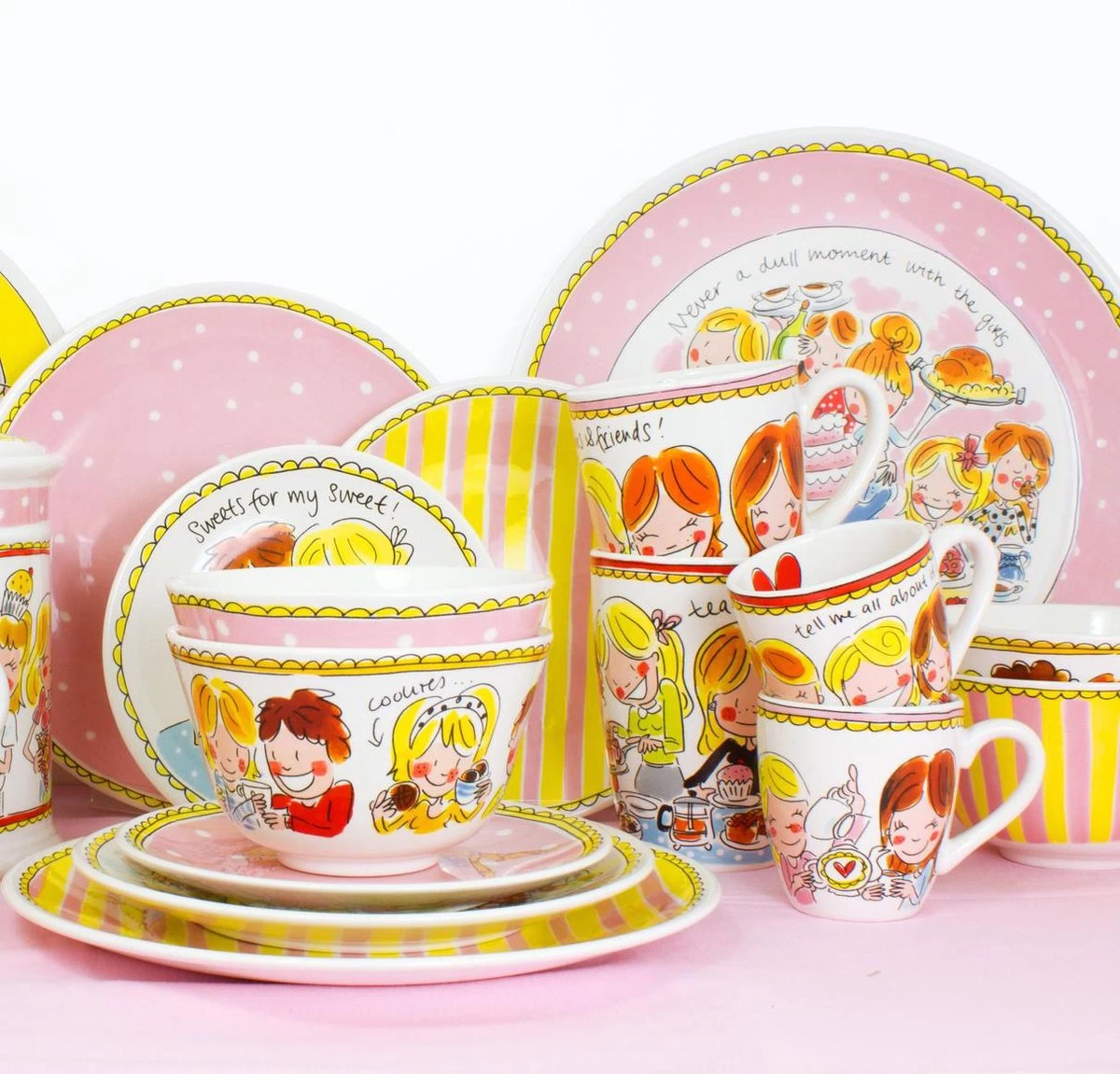 Blond Amsterdam Bord 22 Cm Love - Even Bijkletsen 6 Blond Amsterdam Bord 22 Cm Love - Even Bijkletsen - Afbeelding 4