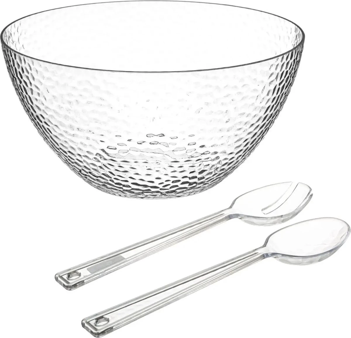 Secret De Gourmet Slakom/serveerschaal En Couvert - Kunststof - D25 Cm 3 Secret De Gourmet Slakom/serveerschaal En Couvert - Kunststof - D25 Cm