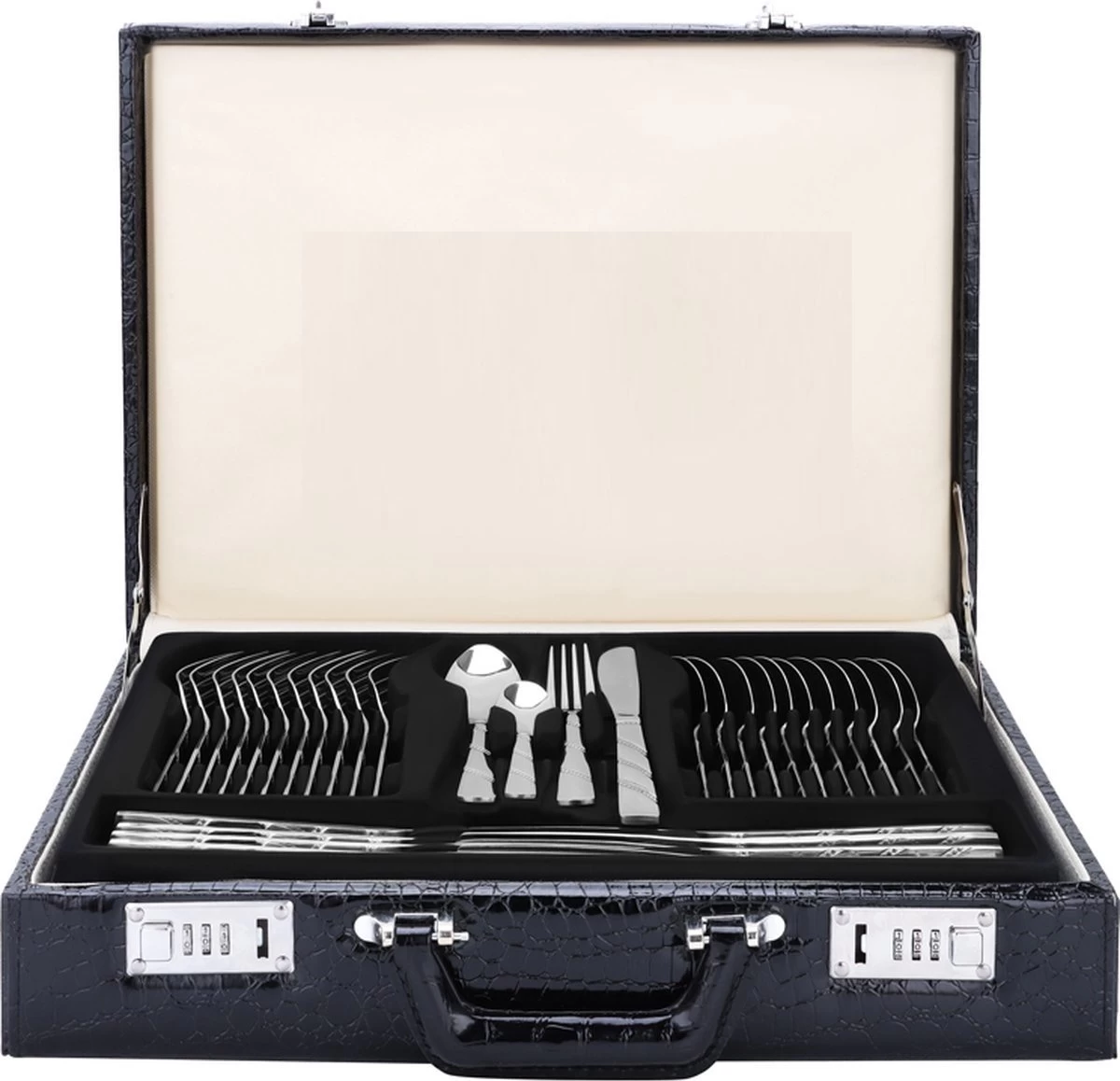 Swiss Home | Bestekset - 12 Persoons - 72-delig - Luxe Opbergkoffer - 18/10 | Limited Edition Set + Luxe Koffer 4 Swiss Home | Bestekset - 12 Persoons - 72-delig - Luxe Opbergkoffer - 18/10 | Limited Edition Set + Luxe Koffer - Afbeelding 2