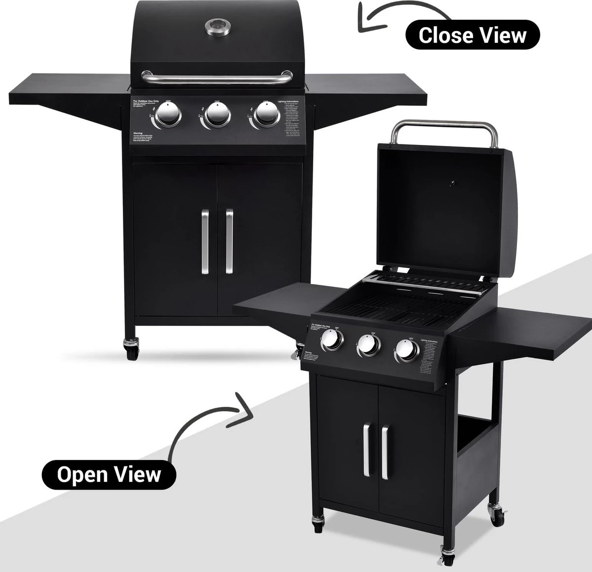 MaxxGarden Gas Barbecue - 3 Branders - Incl. Gratis BBQ Set 7 MaxxGarden Gas Barbecue - 3 Branders - Incl. Gratis BBQ Set - Afbeelding 5