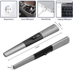 Allkinds Lange Elektrische Plasma Aansteker - USB Oplaadbaar - Vlamloze Elektrische Aansteker Voor Keuken, Kaars, BBQ Of Openhaard - Zwart - In- En Outdoor - Chique Design -Kook Verkoop 1200x1162