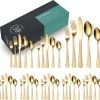 40-delige RVS Snakeskin Bestekset- Geschikt Voor8-personen -trendy Design-goud