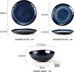 Serviesset 8 Personen - 24 Delig - Handgemaakt - Blauw 9 Serviesset 8 Personen - 24 Delig - Handgemaakt - Blauw -Kook Verkoop 1200x1165 6