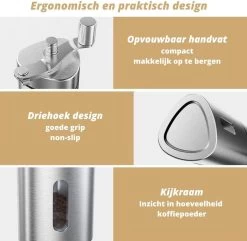Comes In Handy - Koffiemolen Handmatig - Keramische Kern - Roestvrijstaal - Instelbare Maalgraad -Kook Verkoop 1200x1169 5