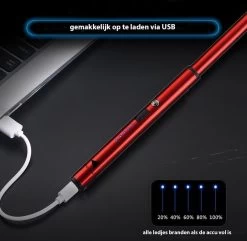 Oplaadbare Lange Dunne Elektrische Aansteker - Duurzame Plasma Aansteker - Inclusief Cadeauverpakking - BBQ – Kaarsen – Rood -Kook Verkoop 1200x1170 1