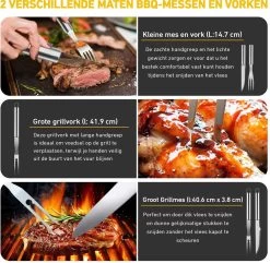 Saveur Royal® 35-delige Barbecue Gereedschapset In Roestvrij Staal - BBQ Grill Set Met Draagtas - Barbecuegerei-sets - Barbecue Accessoires Gereedschap - 35-delig -Kook Verkoop 1200x1170 3