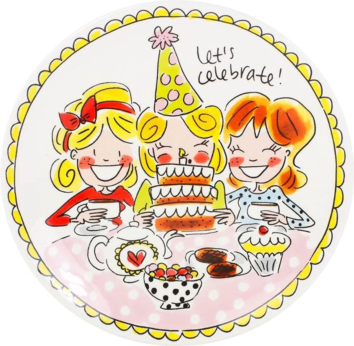 Blond Amsterdam Gebaksbord - Set - Girls/Pink Stripe 7 Blond Amsterdam Gebaksbord - Set - Girls/Pink Stripe - Afbeelding 5