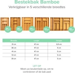 Grote Bestekbak Bamboe 51x47cm | Besteklade Van Coninx | Bestekhouder | Opbergbak | Duurzaam | Voor Laden Van 47cm Diep -Kook Verkoop 1200x1171 7