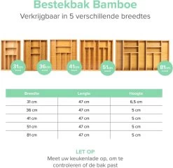 Coninx Bestekbak Bamboe 36CM Breed - Besteklade - Opbergbak - Duurzaam - Voor Laden Vanaf 47cm Diep -Kook Verkoop 1200x1171 8