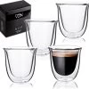 Dubbelwandige ESPRESSO Glazen Van Borosilicaat - Warme En Koude Dranken Kopjes - 70 ML - Set Van 4