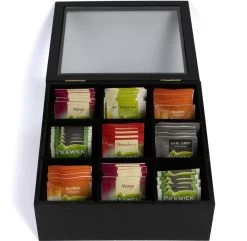 CasaLupo Theedoos Zwart 9-vaks - Met Fluweel - 23 X 23 Cm -Kook Verkoop 1200x1172 5