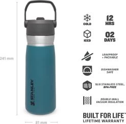 Stanley The IceFlow™ Flip Straw Water Bottle 0,65L - Thermosfles - Lagoon -Kook Verkoop 1200x1175 4