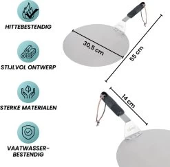 Nowad Pizzaschep RVS Rond - 30,5 Cm - PVC Handvat -Kook Verkoop 1200x1179