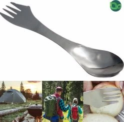 Usables Spork - 3 In 1 - Bestekset - Mes, Vork En Lepel - Milieuvriendelijk - Roestvrijstaal - RVS - Duurzaam - Hiking - Camping - Herbruikbaar