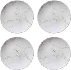 Orange85 Gebaksbordjes - Taart - 4 Stuks - Wit - 19cm - Marmer