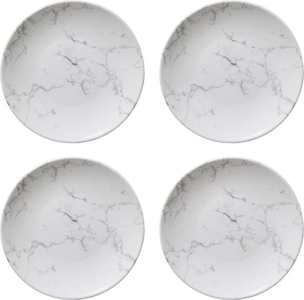 Orange85 Gebaksbordjes - Taart - 4 Stuks - Wit - 19cm - Marmer 3 Orange85 Gebaksbordjes - Taart - 4 Stuks - Wit - 19cm - Marmer