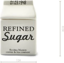 Riviera Maison Suikerpot, Voorraadpot - Carton Jar Sugar – Wit - (LxBxH) 7.6x7.6x10 Cm -Kook Verkoop 1200x1185 6