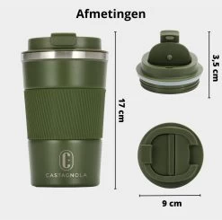 Castagnola Design RVS Koffiebeker To Go - Groen - 380ml - Thermosbeker - Theebeker -Kook Verkoop 1200x1191 6