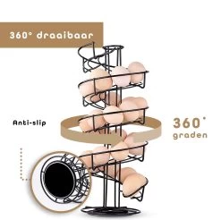 Eiermand – Eierrek – Eierhouder – Eieren – 360° - Zwart - Pasen - 39 Eieren - BAULK® -Kook Verkoop 1200x1194 15