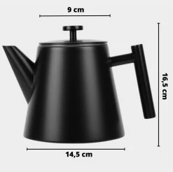 Castagnola Theepot Met Filter – Theekan – Theepot Dubbelwandig – Theepot Roestvrijstaal – Hoogwaardig RVS – 1 Liter – 5 Kopjes Thee – Zwart -Kook Verkoop 1200x1195 15