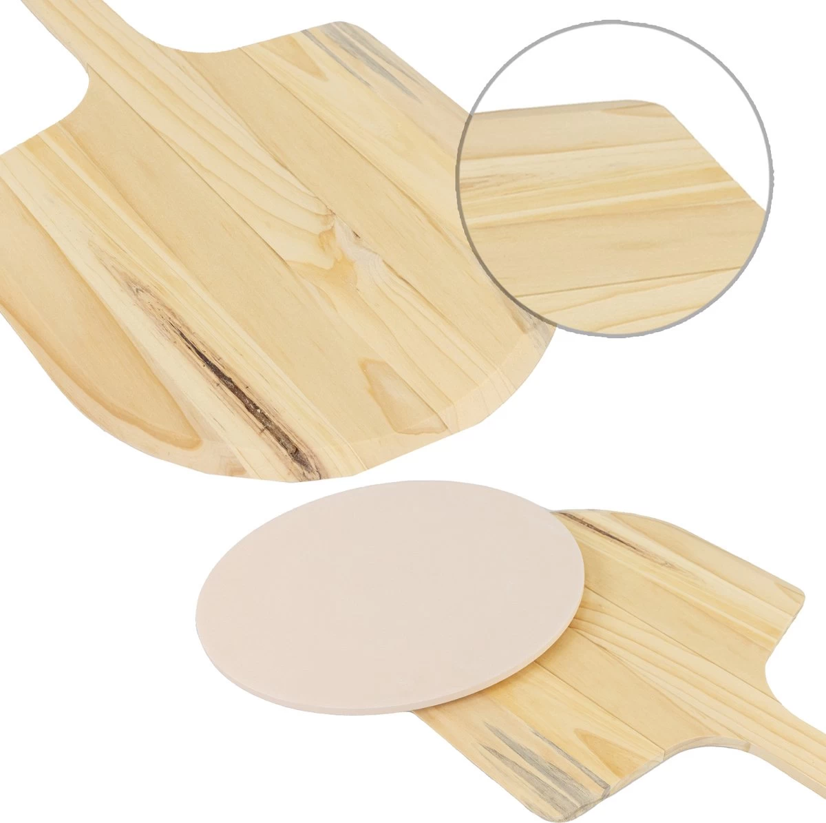 MaxxHome Pizzasteen - BBQ Steen - Maximum Te Verhitten Tot 600 Graden - ⌀33 - Incl. Houten Schep 7 MaxxHome Pizzasteen - BBQ Steen - Maximum Te Verhitten Tot 600 Graden - ⌀33 - Incl. Houten Schep - Afbeelding 5