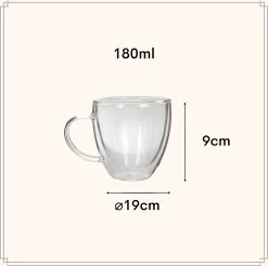 OTIX Dubbelwandige Koffieglazen - Koffiekopjes - 180 Ml - Set Van 4 - Transparant - Latte Macchiato Glazen -Kook Verkoop 1200x1195 5