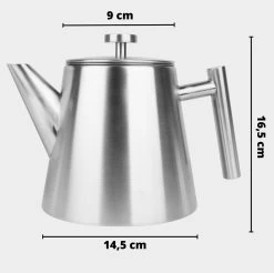 Castagnola Theepot Met Filter – Theekan – Theepot Dubbelwandig – Theepot Roestvrijstaal – Hoogwaardig RVS – 1 Liter – 5 Kopjes Thee – Zilver 10 Castagnola Theepot Met Filter – Theekan – Theepot Dubbelwandig – Theepot Roestvrijstaal – Hoogwaardig RVS – 1 Liter – 5 Kopjes Thee – Zilver -Kook Verkoop 1200x1195 9