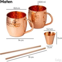 Gadgy Moscow Mule Bekers Set - 100% Koper - Cocktailset : 2 Cocktailglazen, 2 Rietjes & 1 Barmaatje -Kook Verkoop 1200x1196 23