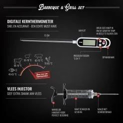 Mountain Jack® 40-Delige Luxe BBQ Grill Accessoires Set In Roestvrij Staal – Barbecue Gereedschap – Tangenset, Vlees Thermometer, Vleestang, Borstel, Spiezen, Vleesmes, Vleesvork -Kook Verkoop 1200x1199 1