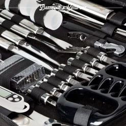 Mountain Jack® 40-Delige Luxe BBQ Grill Accessoires Set In Roestvrij Staal – Barbecue Gereedschap – Tangenset, Vlees Thermometer, Vleestang, Borstel, Spiezen, Vleesmes, Vleesvork -Kook Verkoop 1200x1199 2