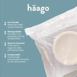 Haago 100 Biologisch Afbreekbare Ronde Borden Set Van Suikerriet, Large (26cm) En Small (18cm) - Milieuvriendelijk En Composteerbaar -Kook Verkoop 1200x1200 1017