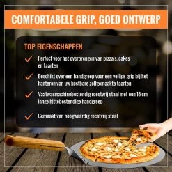 Inpro Pizzaschep RVS - Rond - Voor BBQ En Oven - Pizzaspatel - Taartschep - Houten Handvat - BBQ Gereedschap - Keukengerei - 30 Cm Diameter - Spatel -Kook Verkoop 1200x1200 102