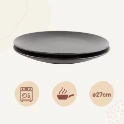 Orange85 Bordenset - Dinerbord - Borden - Plat - Set Van 6 - Mat Zwart - Diameter 27cm - Aardewerk - Servies -Kook Verkoop 1200x1200 1023