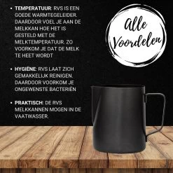 Merkloos Pazzo Goods - Melkkan - Melkkannetje Opschuim - Zwart - 350 Ml - Premium Kwaliteit - RVS - -Kook Verkoop 1200x1200 1037