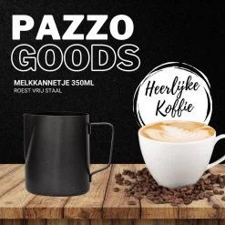 Merkloos Pazzo Goods - Melkkan - Melkkannetje Opschuim - Zwart - 350 Ml - Premium Kwaliteit - RVS - -Kook Verkoop 1200x1200 1038