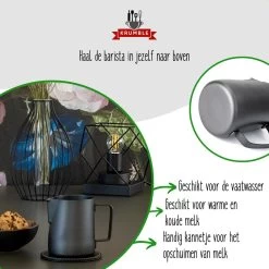 Krumble Melkkannetje 300ml / RVS Melkopschuimkan / Melkkan / Antraciet - Zwart -Kook Verkoop 1200x1200 1051