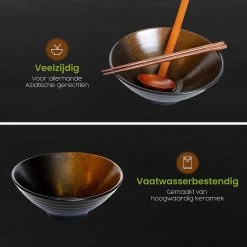 Greenwill Noodle Kom Set – Luxe Japans Servies Voor 2 Personen – Duurzame Keramieke Soepkommen – Inclusief Chopsticks Eetlepels En Houders -Kook Verkoop 1200x1200 1080