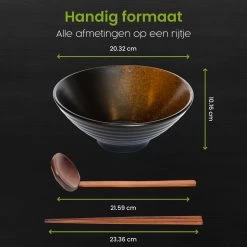 Greenwill Noodle Kom Set – Luxe Japans Servies Voor 2 Personen – Duurzame Keramieke Soepkommen – Inclusief Chopsticks Eetlepels En Houders -Kook Verkoop 1200x1200 1085