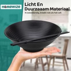 Homewize Ramen Bowl 3x - Set 14-delig - Noodle Kom Set Met Soeplepels & Eetstokjes - Sterk & Vaatwasserbestendig Japans Melamine Servies - Stijlvolle Noodle Bowl Set Voor 3 Personen - Duurzaam Cadeau -Kook Verkoop 1200x1200 1099