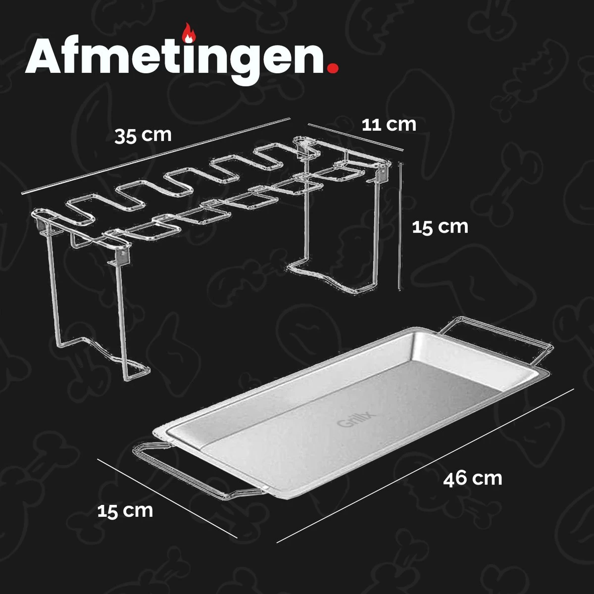 GrillX Kippenvleugelhouder - Kiphouder Voor BBQ & Oven - RVS - BBQ Accesoires 8 GrillX Kippenvleugelhouder - Kiphouder Voor BBQ & Oven - RVS - BBQ Accesoires - Afbeelding 6