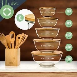 Klarstein Glazen Serveerschaal Met Bamboe Deksel - Afwasmachinebestendig - Veelzijdig Inzetbaar -Kook Verkoop 1200x1200 1127