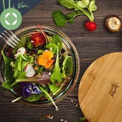 Klarstein Glazen Serveerschaal Met Bamboe Deksel - Afwasmachinebestendig - Veelzijdig Inzetbaar -Kook Verkoop 1200x1200 1128